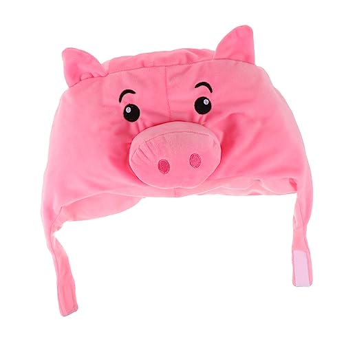 LIFKOME Schweinemütze Lustiger Pig Hat Kuscheliger Partyhut für Erwachsene Weiches Kostümzubehör für Karneval Cosplay Weihnachten Bühne von LIFKOME