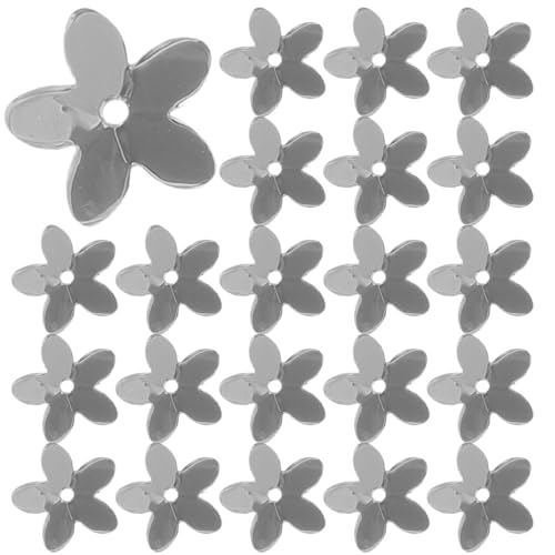 LIFKOME Silberne Dekorative Blüten pailletten aus PVC Blumenform Vielseitige DIY Bastel Näh accessoires Wiederverwendbar Sicherer zum Bekleidungs Scrapbooking einsatz von LIFKOME