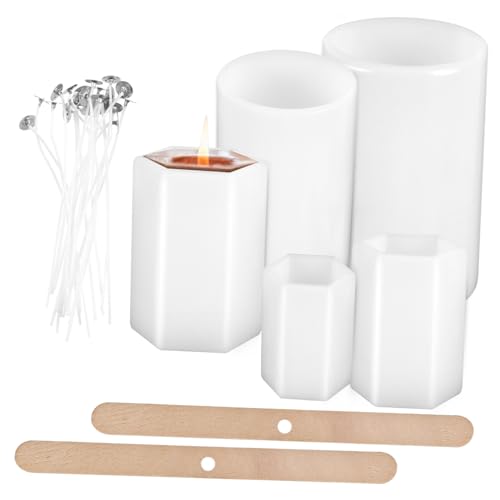 LIFKOME Silikon Kerzenformen mit Kerzendochten und Docht Haltern Stabile Säulenformen für DIY Kerzenherstellung Hitzebeständig Leicht zu Entformen für Handgefertigte Duftkerzen LIFKOME Silikon Kerzenformen mit Kerzendochten und Docht Haltern Stabile Säulenformen für DIY Kerzenherstellung Hitzebeständig Leicht zu Entformen für Handgefertigte Duftkerzen von LIFKOME