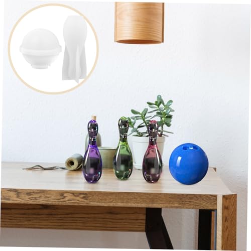 LIFKOME Silikonform Bowling DIY Gießform für Deko Ornamente Bowling Schimmel für Epoxidharz Basteln Kreative Tischdekoration mit Glatter Oberfläche und Einfacher Entformung von LIFKOME