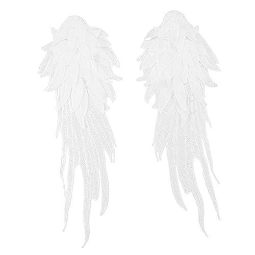 LIFKOME Stickerei Applikationen mit Engel Flügel Design Weißer Patch für DIY Kleidung Hochzeit Kostüm und Bastelprojekte von LIFKOME