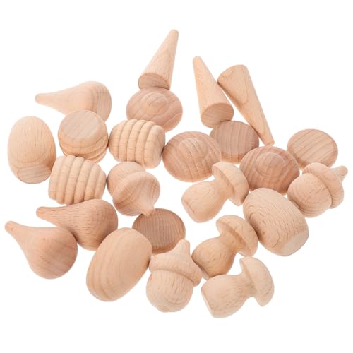 LIFKOME Teiliges DIY Holzpilz aus Buchenholz mit Acrylfarben Unbemalte Glatte Holzklötzchen zum Bemalen und Basteln Kreative Dekoration für Pilzpartys und Individuelle Zufällige Farbe von LIFKOME