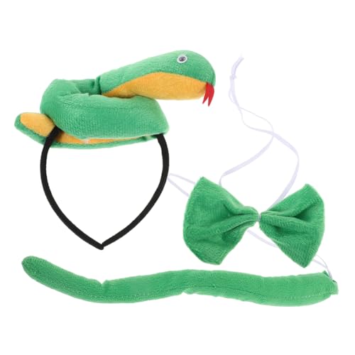 LIFKOME Teiliges Tierkostüm Schlangen stirnband und Fliege Leichtes Party haarschmuck Cosplay Theater und Mottopartys Bequem und Kreativ für Erwachsene von LIFKOME