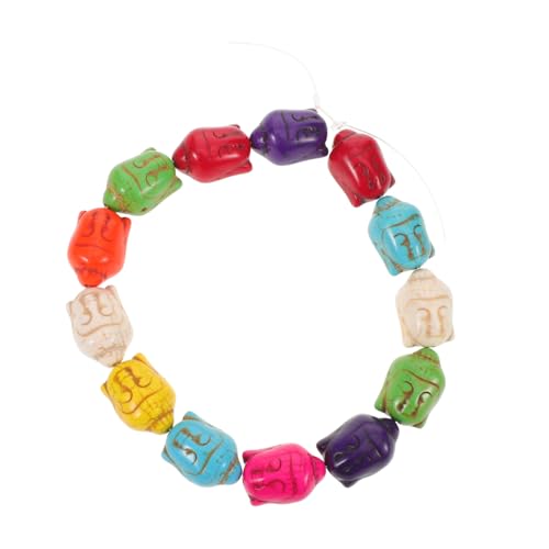 LIFKOME Türkis Buddha Spacer Perlen mit Loch Vintage Naturstein Schmuckperlen für DIY Armband Halskette und Chinesische Stil Bastelzubehör von LIFKOME