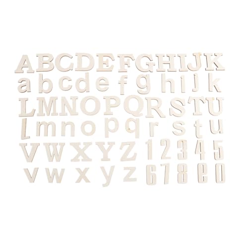 LIFKOME Unbehandelte Holzscheiben Alphabet DIY Bastelmaterialien Kreative Buchstaben Holzstücke für Dekorationen Handarbeit Natürliche Holzchips von LIFKOME