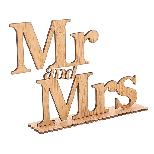 LIFKOME Valentinstag Dekorationsobjekt Holz Mr And Mrs Hochzeitsverzierung Für Unvergessliche Für Und Festliche Anlässe von LIFKOME