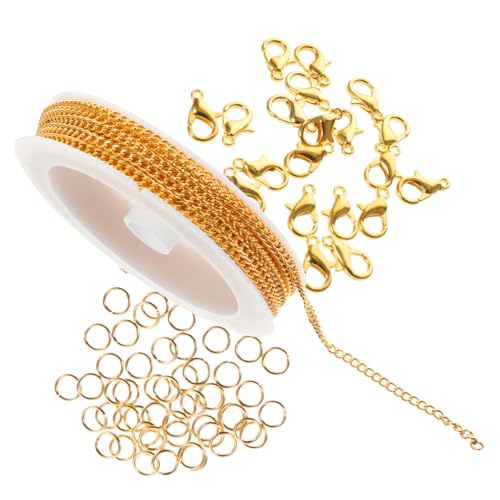 LIFKOME Vergoldete DIY Schmuckkette mit Robustem Karabinerverschluss und Gliedern Glatte Oberfläche zum Selbermachen von Armbändern Halsketten und Schmuckzubehör für Erwachsene von LIFKOME