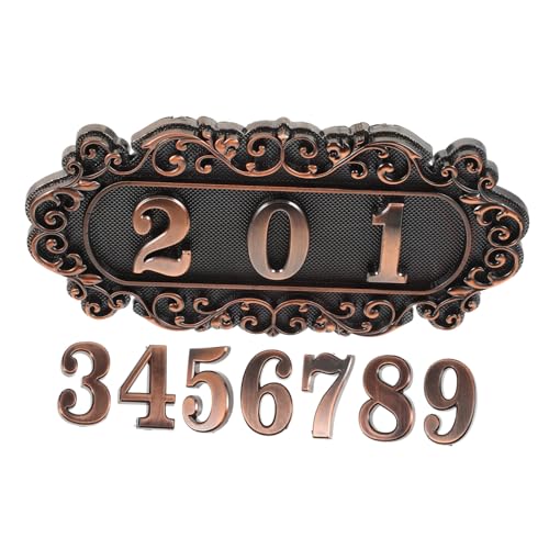 LIFKOME Vintage Türnummernschild aus Europäisches Design Kreative Hausnummernschild Plakette Einfache Montage Dekoratives Türschild für Wohnhäuser Büros und Villen von LIFKOME