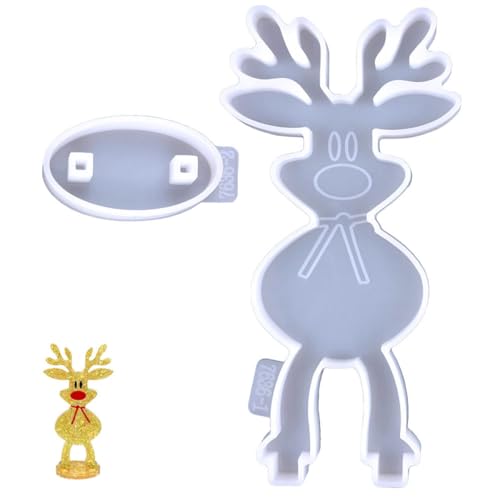 LIFKOME Weihnachtlicher Rentier Silikonform Diy Dekorationsmold für Epoxidharz für Kreative Bastelprojekte und Festliche Anlässe Kompatibel mit Verschiedenen Gießmaterialien von LIFKOME