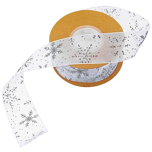 LIFKOME Weihnachtsband Silber Schneeflocken Muster Dekoratives Geschenkband für Verpacken Schleifen DIY Weihnachtsdeko Party Geschenkverpackung LIFKOME Weihnachtsband Silber Schneeflocken Muster Dekoratives Geschenkband für Verpacken Schleifen DIY Weihnachtsdeko Party Geschenkverpackung von LIFKOME