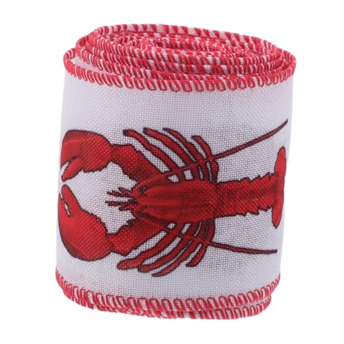 LIFKOME Wired Edge Geschenkband mit Hummer motiv Breit Polyester Grosgrain Stoffband Formbares Dekoband für Sommerpartys Basteln Candy Box und Geschenkverpackung LIFKOME Wired Edge Geschenkband mit Hummer motiv Breit Polyester Grosgrain Stoffband Formbares Dekoband für Sommerpartys Basteln Candy Box und Geschenkverpackung von LIFKOME