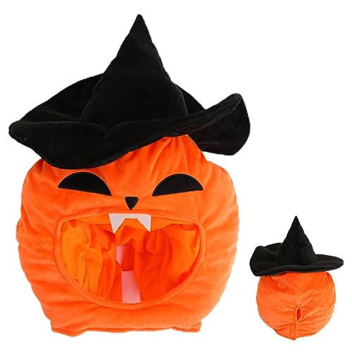 LIFKOME Witzige Witch Pumpkin Kopfbedeckung Plüsch Halloween Party Hut Leicht Bequem Kreatives Kürbis Design für Kostümfeste und Fotos von LIFKOME