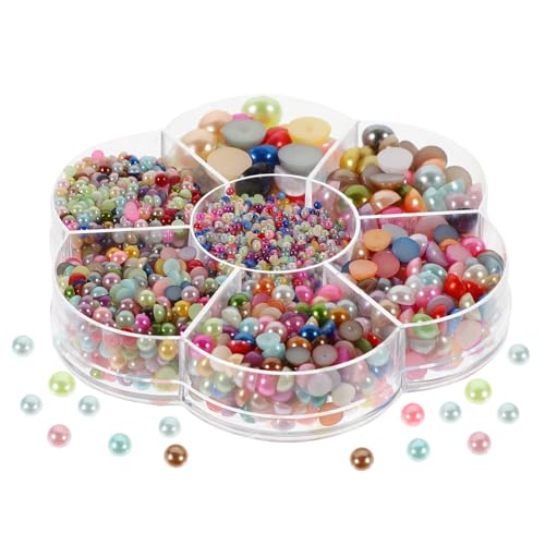 LIGHTAOTAO 1 Karton Halbrunde Flache Abs perlen für Basteln DIY Schmuck Nagel Charms Haar accessoires Flacher Rücken Elegante Perlen Dekoration für Handy und Mode von LIGHTAOTAO