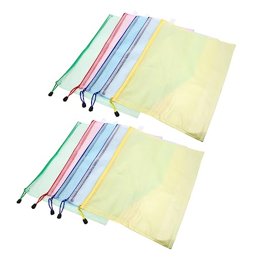 LIGHTAOTAO 10 Stück Dokumententaschen Reißverschlusstaschen aus Transparente Aufbewahrungstaschen für Dokumente für Büro und Reisen Zufällige Farbe Zufällige Farbe von LIGHTAOTAO