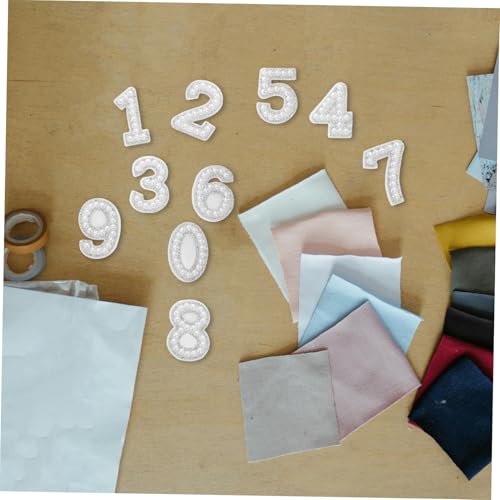 LIGHTAOTAO 10 Stück Teiliges Selbstklebende Zahlen Patches mit Perlen und Strass DIY Applikationen für Handys Laptops und Taschen für Kreative Bastelprojekte von LIGHTAOTAO