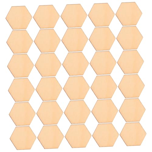 LIGHTAOTAO 100 Stück Buchenholz Sechseckige Holzstücke Bastelornamente für DIY Handwerk Hochzeit Geburtstag Weihnachtsdekoration Natürliche Holzformen von LIGHTAOTAO