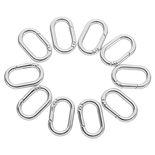 LIGHTAOTAO 10Stücke Feder Snap Clips Ovaler Karabinerhaken Metall für Handtaschen Schlüsselbund und DIY Accessoires Robuste und Leichte Verschlüsse für Vielseitige Anwendungen von LIGHTAOTAO