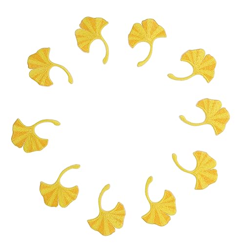 LIGHTAOTAO 10Stücke Ginkgo Patches Teiliges Selbstklebende Applikationen für Kleidung DIY Stickerei Aufnäher zum Reparieren und Dekorieren von Textilien und Jacken von LIGHTAOTAO