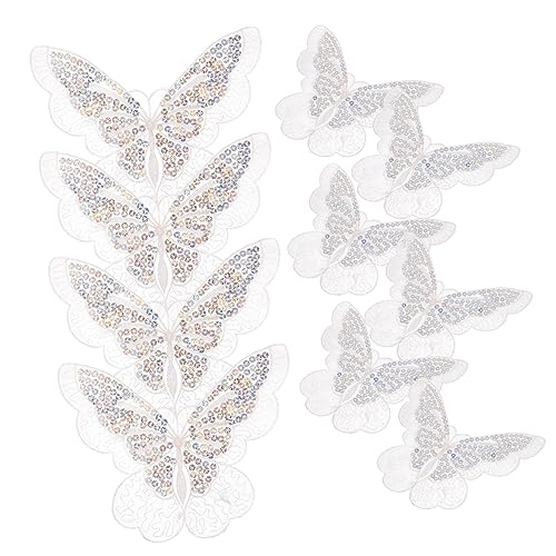 LIGHTAOTAO 10Stücke Schmetterlinge zum Basteln Organza Patches für DIY Kleidung Dekoration von Taschen und Accessoires Vielseitige Anwendungen für Bastelprojekte von LIGHTAOTAO