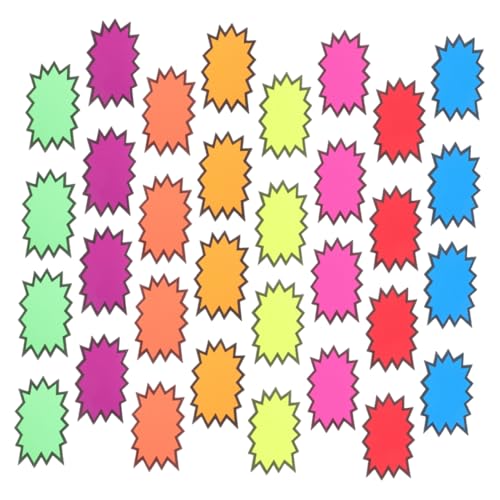 LIGHTAOTAO 160 Stück Teiliges Fluoreszierender Preisetiketten Neonfarben Wiederverwendbar Wasser und Ölbeständig Einfache Anwendung für Einzelhandel Supermärkte und Verkaufsaktionen von LIGHTAOTAO