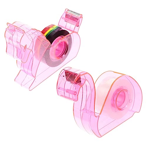 LIGHTAOTAO 2 Sets Klebebandschneider Transparentes Klebeband Doppel Organizer Niedlicher Halter Schreibtisch Klebebandspender Applikatorspender Kleines Klebeband Arbeitstisch von LIGHTAOTAO