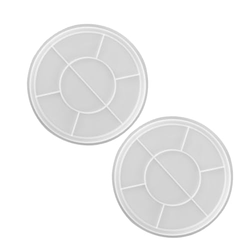 LIGHTAOTAO 2 Stück Silikon Gießform für Runde Aufbewahrungstabletts DIY Epoxidharz Formen für Obst und Dessert Designs Vielseitige Silikonmold für Kreative Bastelprojekte von LIGHTAOTAO