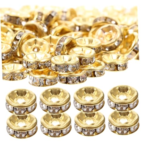 LIGHTAOTAO 200 Stück DIY Spacer Perlen Rund Gold Weiß Strass Alloy Zwischenperlen für Schmuckherstellung Armbänder Bastelperlen Zubehör LIGHTAOTAO 200 Stück DIY Spacer Perlen Rund Gold Weiß Strass Alloy Zwischenperlen für Schmuckherstellung Armbänder Bastelperlen Zubehör von LIGHTAOTAO