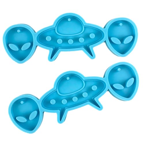 LIGHTAOTAO 2Stücke Silikonform für Alien Raumschiff Anhänger DIY Schmuck Gießform für Ohrringe Schlüsselanhänger Dekoration und Leicht zu Handhaben LIGHTAOTAO 2Stücke Silikonform für Alien Raumschiff Anhänger DIY Schmuck Gießform für Ohrringe Schlüsselanhänger Dekoration und Leicht zu Handhaben von LIGHTAOTAO