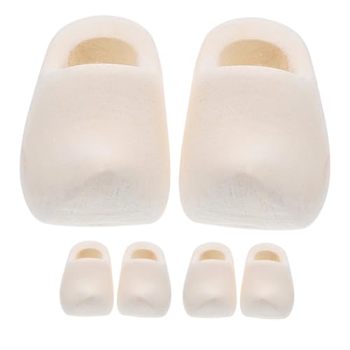 LIGHTAOTAO 3 Paare Mini Holzschuhe für Puppenhaus Unbemalte Klompen Diy Bastelmaterial für Miniaturszenen Handgefertigte Holzschuhmodelle von LIGHTAOTAO