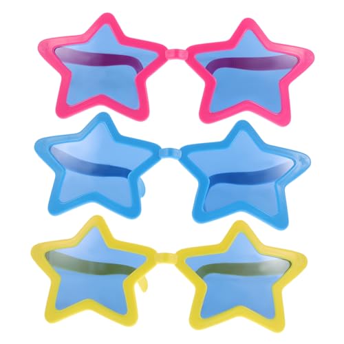 LIGHTAOTAO 3 Stück Teiliges Große Sternförmige Partybrillen Bunte Hawaii Strand Dekoration Sonnenbrillen Lustige Photo Booth Eyeglasses für Sommer Geburtstag Selfie Requisiten von LIGHTAOTAO