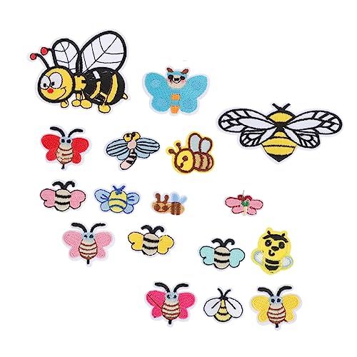 LIGHTAOTAO 34 Stück Teiliges Bienen Aufnäher zum Aufbügeln Bestickte Cartoon Kleidung Patches Langlebige Textilapplikationen für DIY Bekleidung Jeans Handarbeiten Stoffdekoration von LIGHTAOTAO