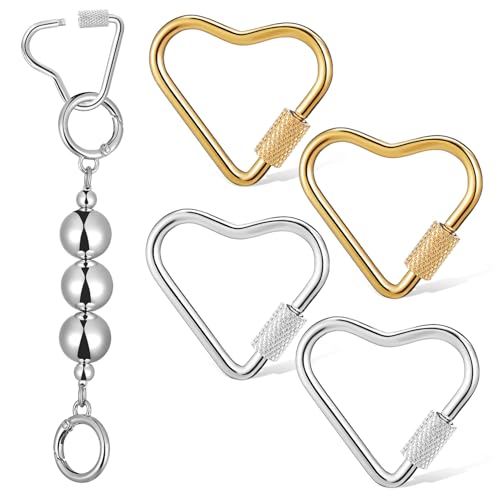 LIGHTAOTAO 4 Stück Herzförmiger Karabiner Clip Teiliges DIY Schmuckzubehör Gold Silber Robuste Metallkarabiner für Schlüsselanhänger Taschen und Bastelprojekte LIGHTAOTAO 4 Stück Herzförmiger Karabiner Clip Teiliges DIY Schmuckzubehör Gold Silber Robuste Metallkarabiner für Schlüsselanhänger Taschen und Bastelprojekte von LIGHTAOTAO