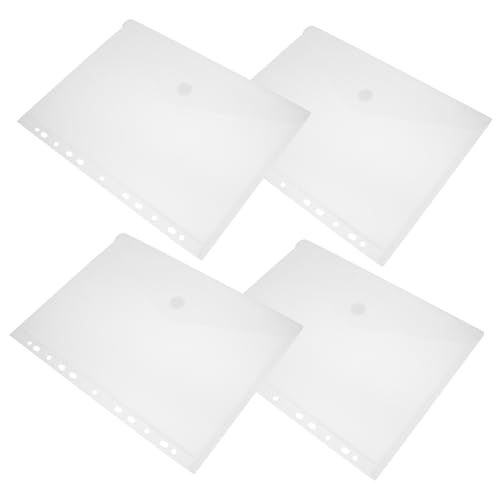 LIGHTAOTAO 4 Stück Teiliges Dokumententaschen aus Stabilem mit Praktische Ordnerhüllen für Büro Schule und Zuhause Transparente Mappen mit Aufkleber Knopf Design zur Sicheren Aufbewahrung von LIGHTAOTAO