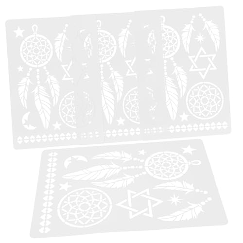 LIGHTAOTAO 4 Stück Teiliges Mandala Schablonen aus Robustem Pet Wiederverwendbar Großflächige Hollow Out Designs für Wand Fliesen und Möbel Vielseitig für DIY Malerei und Bastelprojekte von LIGHTAOTAO