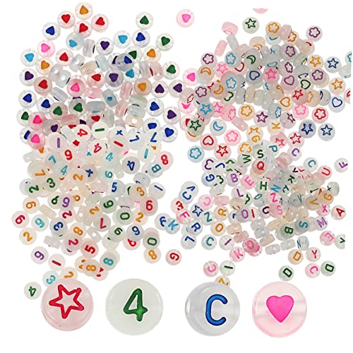 LIGHTAOTAO 4Taschen DIY Acrylperlen Leuchtende Alphabet und Herzperlen für Handgefertigten Schmuck Armbänder und Schlüsselanhänger Vielseitig Einsetzbar für Bastelprojekte LIGHTAOTAO 4Taschen DIY Acrylperlen Leuchtende Alphabet und Herzperlen für Handgefertigten Schmuck Armbänder und Schlüsselanhänger Vielseitig Einsetzbar für Bastelprojekte von LIGHTAOTAO