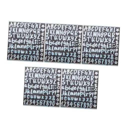 LIGHTAOTAO 5 Blätter Teiliges Bunte Holografische DIY Buchstaben Zahlen Aufkleber Selbstklebend Regenbogenfarbene Kleine Sticker für Fenster Glas Vielseitig Kombinierbar Langlebig und von LIGHTAOTAO