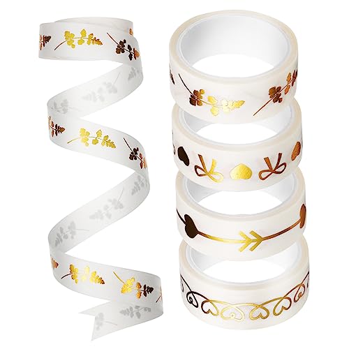 LIGHTAOTAO 5 Rollen Washi Tape Dekoratives Klebeband mit Goldfolien Design für Scrapbooking DIY Projekte und Journaling Selbstklebend Reißfest Vielseitig Einsetzbar LIGHTAOTAO 5 Rollen Washi Tape Dekoratives Klebeband mit Goldfolien Design für Scrapbooking DIY Projekte und Journaling Selbstklebend Reißfest Vielseitig Einsetzbar von LIGHTAOTAO