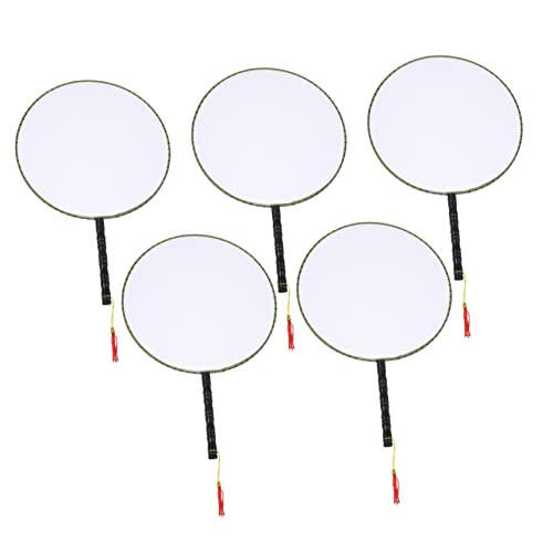 LIGHTAOTAO 5 Stück DIY Blanko Fächer zum Bemalen Handgefertigter Kunstmal Fächer mit Aufhängung Leere Malfläche für Mädchen Jungen Kindergarten Kreativset von LIGHTAOTAO