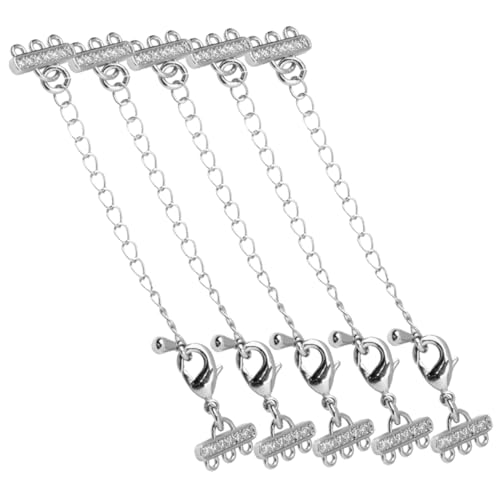 LIGHTAOTAO 5 Stück Verlängerungsketten für und Armbänder Teilig Langlebig Einfach zu Verwenden für DIY Schmuckgestaltung mit Karabinerhaken und Funkelnden Zirkonia von LIGHTAOTAO
