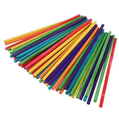 LIGHTAOTAO 50 Stück Bunte Holzstäbchen Runde Holzsticks für Kreative Bastelprojekte Eiscreme Herstellung Diy Kunst LIGHTAOTAO 50 Stück Bunte Holzstäbchen Runde Holzsticks für Kreative Bastelprojekte Eiscreme Herstellung Diy Kunst von LIGHTAOTAO