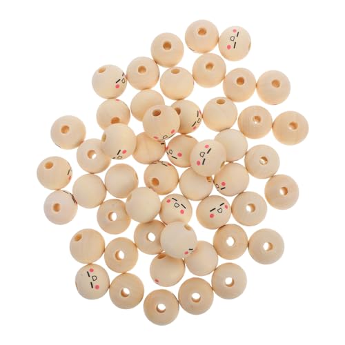 LIGHTAOTAO 50 Stück Holzperlen mit Smile Gesicht Runde Natur Holzperlen zum Auffädeln für DIY Bastelprojekte Puppenperlen Schmuckherstellung für Jungen und Mädchen Kreative Handarbeiten LIGHTAOTAO 50 Stück Holzperlen mit Smile Gesicht Runde Natur Holzperlen zum Auffädeln für DIY Bastelprojekte Puppenperlen Schmuckherstellung für Jungen und Mädchen Kreative Handarbeiten von LIGHTAOTAO