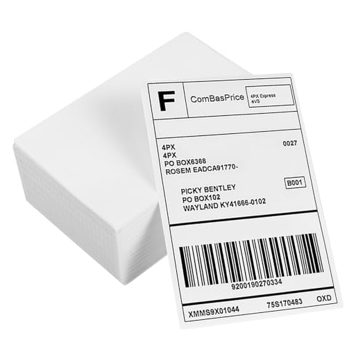 LIGHTAOTAO 500 Stück Thermotransfer Versandetiketten Selbstklebende Etiketten für Thermodrucker Öl und Abriebfest für Kleine Unternehmen und Versand von LIGHTAOTAO