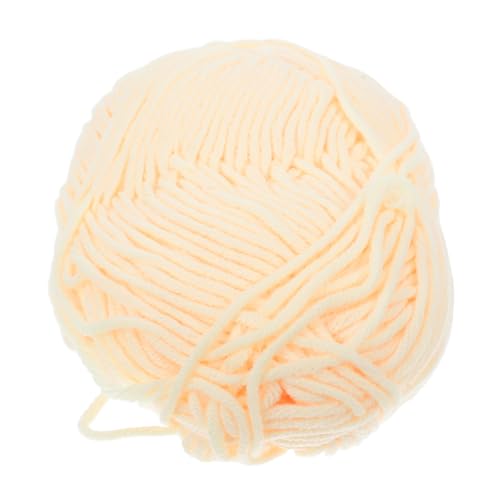 LIGHTAOTAO 50G Baumwollgarn Weiches Warmes Chunky Garn für Stricken und Häkeln für Mützen Schals und DIY Projekte Beige Gelb von LIGHTAOTAO