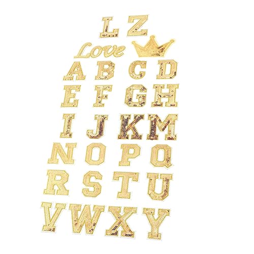 LIGHTAOTAO 56Stücke Glitzer Aufnäher Eisen Patches Alphabet Applikationen für Kleidung DIY Bastelprojekte Gold Glitter für Jacken und Jeans LIGHTAOTAO 56Stücke Glitzer Aufnäher Eisen Patches Alphabet Applikationen für Kleidung DIY Bastelprojekte Gold Glitter für Jacken und Jeans von LIGHTAOTAO
