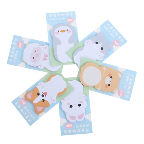 LIGHTAOTAO 6 Sätze Kawaii Tier Haftnotizen Teiliges Selbstklebende Notizblöcke für Büro Schule Zuhause Praktische und Dekorative Memo Pads mit Bunten Tierdesigns von LIGHTAOTAO