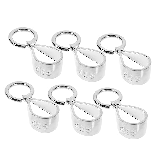 LIGHTAOTAO 6 Stück Silber Verstellbarer Schmuckverschluss für Anhänger Teiliges Langlebige Kettenverschlüsse mit Biegeringen Einfach zu Verwenden Geeignet für DIY Schmuckherstellung und von LIGHTAOTAO