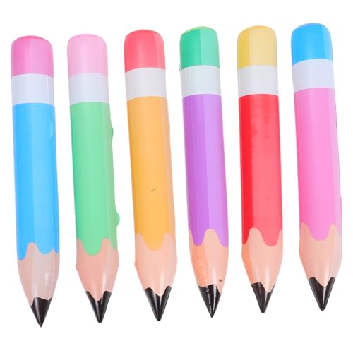 LIGHTAOTAO 6 Stück Teiliges Aufblasbare Bleistiftballons Bunte PVC Schuldekorationsballons Schnelle Befüllung Vielseitig Einsetzbar für Klassenzimmer Geburtstags und Abschlussfeier von LIGHTAOTAO