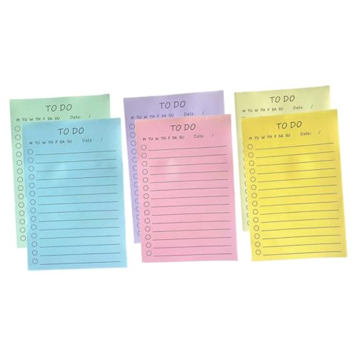 LIGHTAOTAO 6 Stück Teiliges Selbstklebender Haftnotizen mit Linien Portable Memo Pads Praktische Sticky Tabs für Büro Schule und Zuhause Wiederablösbare To do listen Klebezettel von LIGHTAOTAO