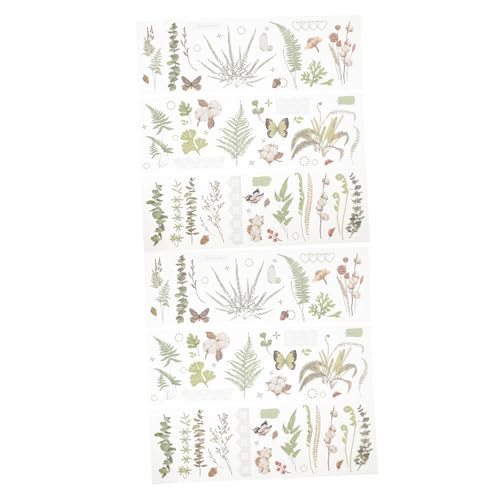LIGHTAOTAO 6Blätter Pet Pflanzen Aufkleber Transparente Scrapbooking Sticker für DIY Handwerk Tagebuch Notizbuch Fotoalbum Dekoration Langlebig und Vielseitig Einsetzbar LIGHTAOTAO 6Blätter Pet Pflanzen Aufkleber Transparente Scrapbooking Sticker für DIY Handwerk Tagebuch Notizbuch Fotoalbum Dekoration Langlebig und Vielseitig Einsetzbar von LIGHTAOTAO