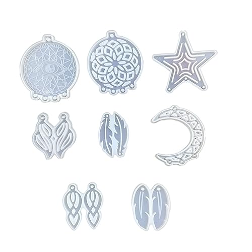 LIGHTAOTAO 8Stücke Silikonform für DIY Epoxidharz Gießform für Personalisierte Wanddekoration für Ornamente mit Perlen und Glitzer Langlebig und Leicht von LIGHTAOTAO
